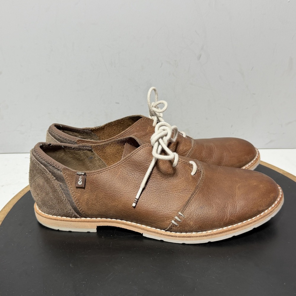 Ahnu Shoes Womens Size 9 Brown Leather Lace Up Casual Oxford Walking Comfort